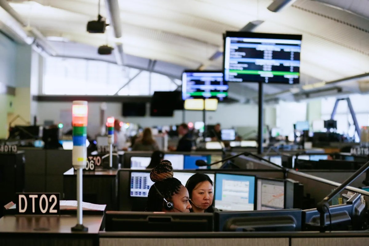 The 9-1-1 call center at the San Francisco Department of Emergency Management in San Francisco, on Aug. 2, 2019.