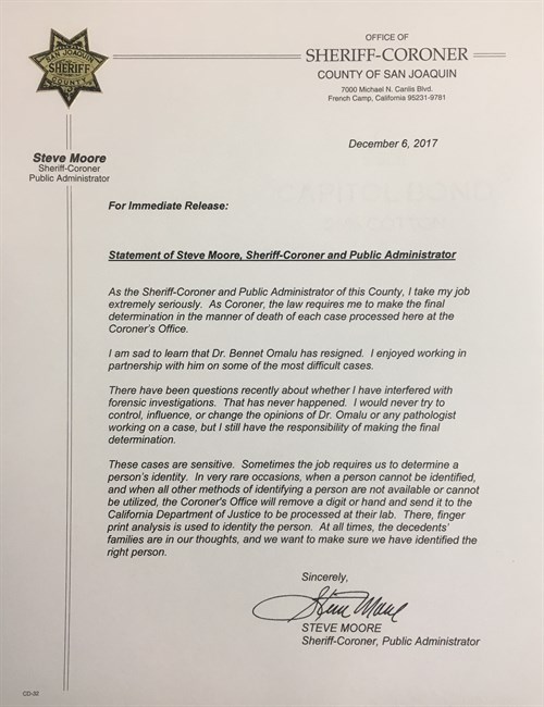 Sheriff Statement